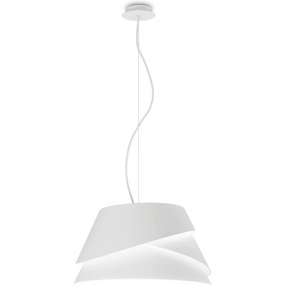Lámpara colgante Forma Cónica 150×62 cm. Salón, comedor y dormitorio. Estilo moderno. Aluminio y Metal. Color blanco