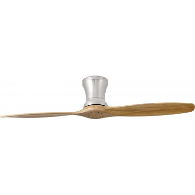 346,95 € Free Shipping | Ceiling fan 143×143 cm. 2 vanes-blades Steel and wood. Nickel Color