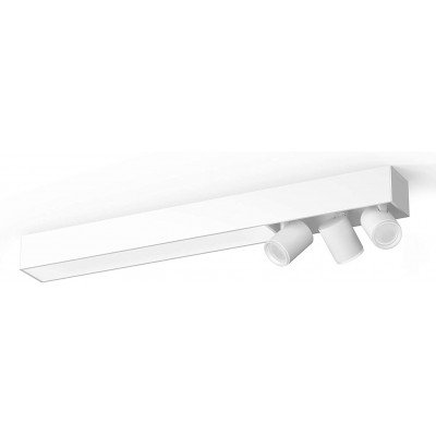 Faretto da interno Philips 50W 41×13 cm. Triplo faretto LED orientabile. Alexa e Google Home Alluminio e pmma. Colore bianca