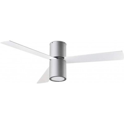 431,95 € Free Shipping | Ceiling fan with light 23W 132×132 cm. 3 vanes-blades. LED lighting Acrylic. Gray Color