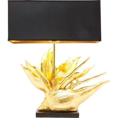 Lámpara de sobremesa 60W Forma Rectangular 65×51 cm. Diseño florales Salón, comedor y dormitorio. Estilo clásico. Textil. Color negro