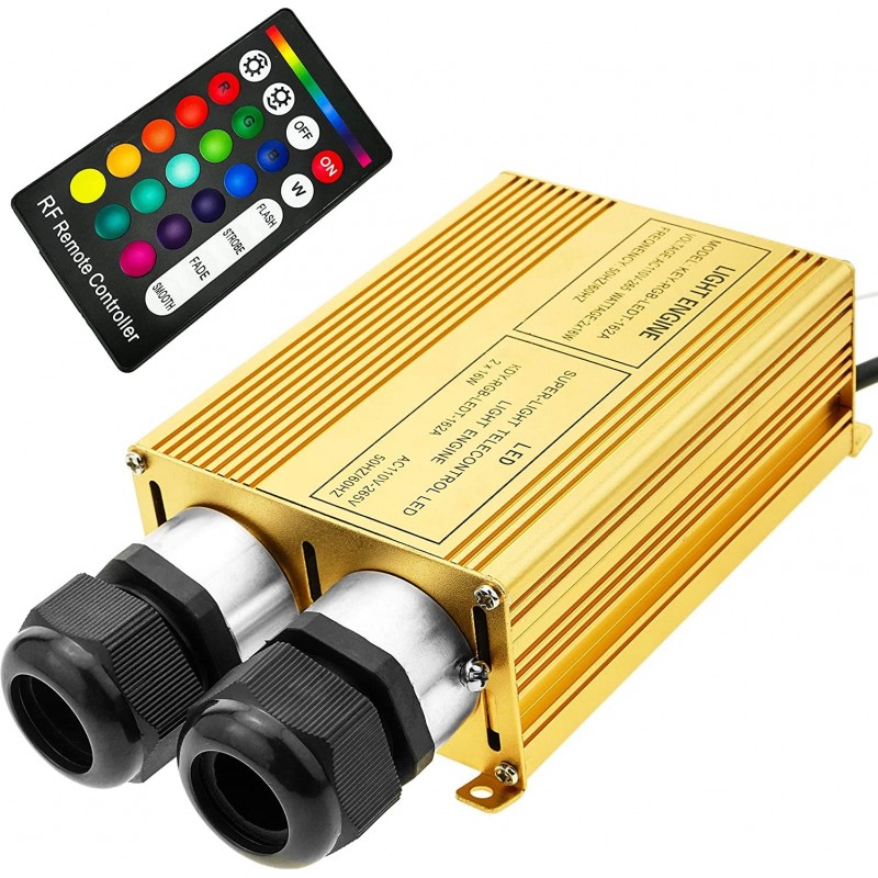 309,95 € Free Shipping | Lighting fixtures 32W Rectangular Shape 14×9 cm. Multicolor RGB LED lighting source. Optical fiber Living room, dining room and bedroom. Yellow Color