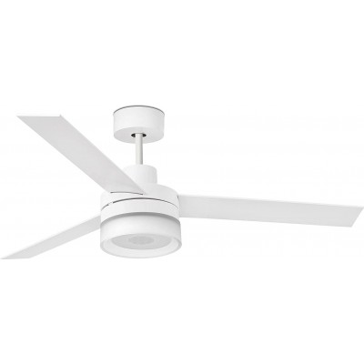 493,95 € Free Shipping | Ceiling fan with light 12W 132×132 cm. 3 vanes-blades. LED lighting. built-in speakers Living room, dining room and lobby. White Color