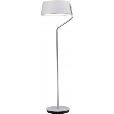 373,95 € Free Shipping | Floor lamp 22W 2700K Very warm light. Cylindrical Shape 148×45 cm. Dimmable LED Living room, dining room and bedroom. Metal casting. Plated chrome Color
