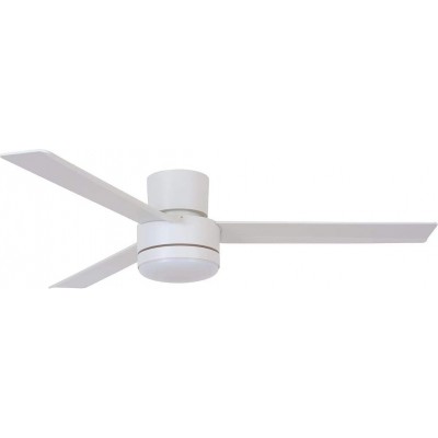 307,95 € Envío gratis | Ventilador de techo con luz 23W Ø 132 cm. 3 aspas-palas. Mando a distancia. Iluminación LED Pmma y metal. Color blanco