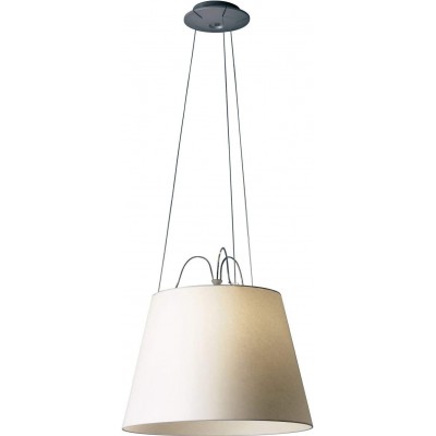 Hanging lamp 100W Conical Shape 44×44 cm. Living room, dining room and bedroom. Sophisticated and design Style. Aluminum, PMMA and Paper. Sand Color