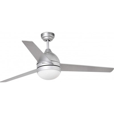 308,95 € Free Shipping | Ceiling fan with light 132×132 cm. 3 vanes-blades. LED lighting Living room, dining room and bedroom. Modern Style. Metal casting. Gray Color