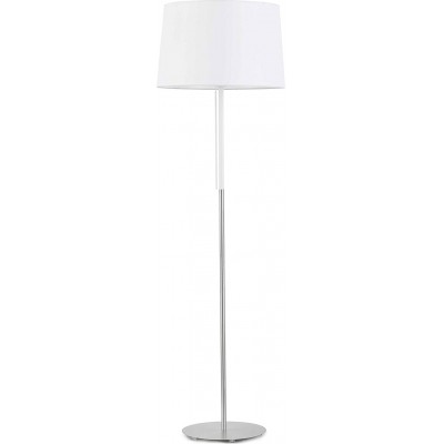 Lámpara de pie 20W Forma Cilíndrica Salón, comedor y dormitorio. Estilo diseño. Metal y Textil. Color blanco