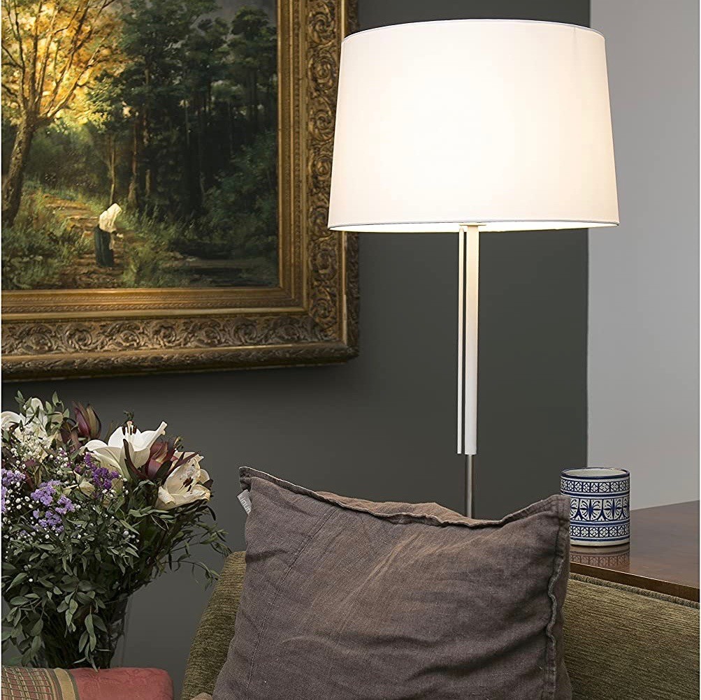 289,95 € Kostenloser Versand | Stehlampe 20W Metall und textil. Weiß Farbe