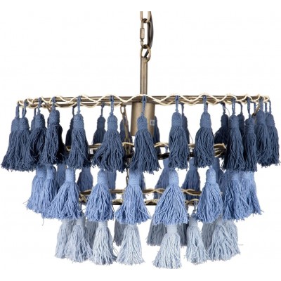 Lámpara colgante Forma Redonda 45×45 cm. Salón, cocina y comedor. Estilo moderno. PMMA, Metal y Textil. Color azul