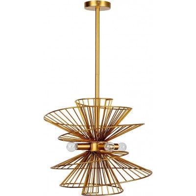 Lámpara colgante 46×46 cm. Salón, cocina y dormitorio. Estilo moderno. Metal. Color dorado