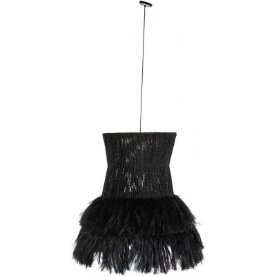 Lampada a sospensione Forma Cilindrica 80×80 cm. Disegno delle fibre Soggiorno, cucina e camera da letto. Stile moderno. Colore nero