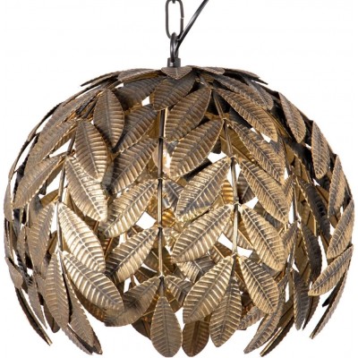 Lámpara colgante Forma Esférica 45×45 cm. Diseño de hojas Salón, cocina y comedor. Estilo moderno. Metal. Color dorado