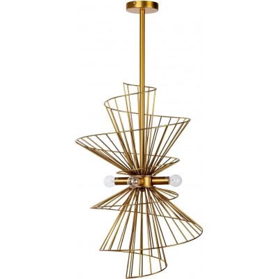 Lampe à suspension 41×41 cm. Salle, cuisine et salle à manger. Style moderne. Métal. Couleur dorée