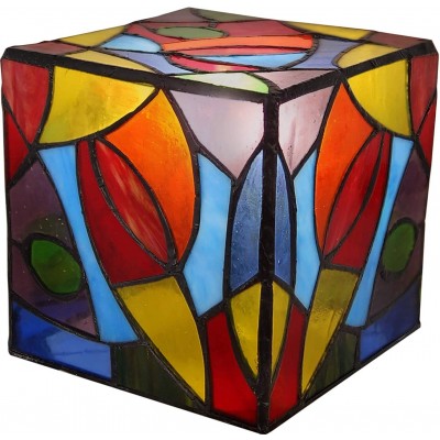Lampe de table 25W Façonner Cubique 15×15 cm. Salle, salle à manger et chambre. Style conception. Verre