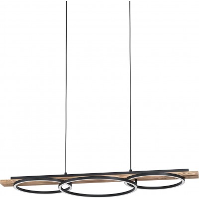 吊灯 Eglo 15W 圆形的 形状 110×101 cm. 三重可调 LED 聚光灯 饭厅. 有机玻璃 和 金属. 棕色的 颜色