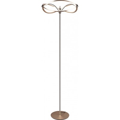 Lámpara de pie Trio 31W Forma Redonda 175×52 cm. LED regulable Salón, comedor y dormitorio. Estilo moderno. Metal. Color latón