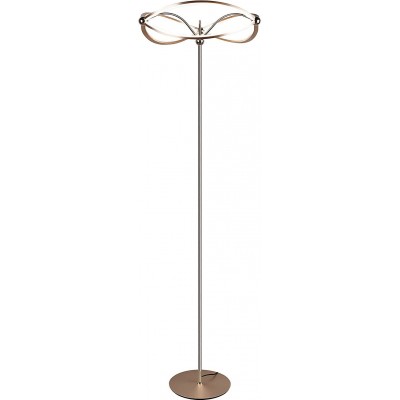 Luminária de piso Trio 31W 175×52 cm. LED reguláveis Metais. Cor latão