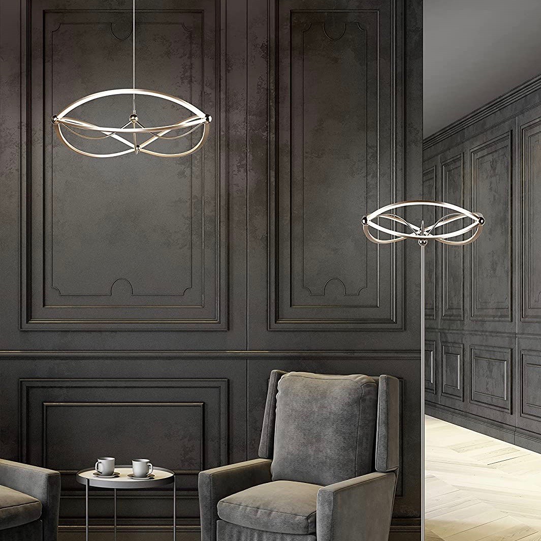 189,95 € Envoi gratuit | Lampadaire Trio 31W 175×52 cm. LED dimmables Métal. Couleur laiton