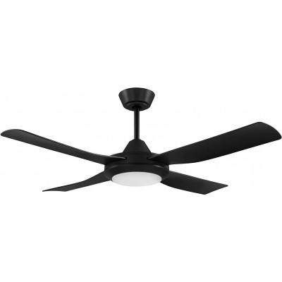 322,95 € Free Shipping | Ceiling fan with light Eglo 20W 5000K Neutral light. Ø 122 cm. 4 vanes-blades. dimmable lighting Bedroom. Modern Style. ABS and PMMA. Black Color