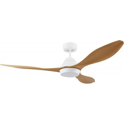 401,95 € Free Shipping | Ceiling fan with light Eglo 18W 4000K Neutral light. Ø 132 cm. Silent. 3 vanes-blades. Remote control. timer Living room, dining room and bedroom. Modern Style. Steel and Acrylic. Brown Color