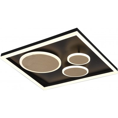 Deckenlampe Trio 45W Quadratische Gestalten 60×60 cm. Dreifacher Fokus Esszimmer, schlafzimmer und empfangshalle. Modern Stil. Metall. Golden Farbe