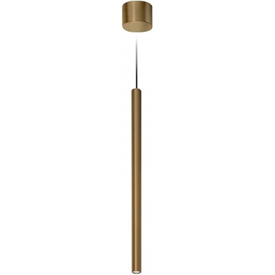 Lampe à suspension Façonner Cylindrique 141×8 cm. LED Salle, salle à manger et chambre. Aluminium. Couleur dorée