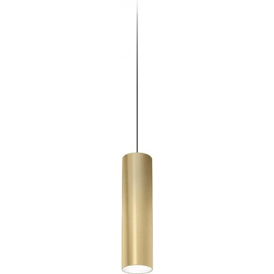 ハンギングランプ 円筒形 形状 43×21 cm. LED リビングルーム, ダイニングルーム そして ベッドルーム. アルミニウム. ゴールデン カラー