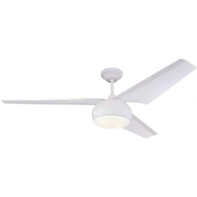 Ventilador de techo con luz 60W 3000K Luz cálida. 74×31 cm. 3 aspas-palas Vidrio. Color blanco