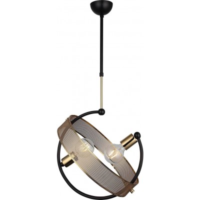 Lampe à suspension 40W Façonner Sphérique 40×40 cm. Salle, salle à manger et chambre. Métal. Couleur dorée