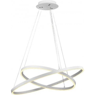 Lampe à suspension Façonner Ronde 60×40 cm. Salle, salle à manger et hall. Style moderne. Aluminium. Couleur blanc