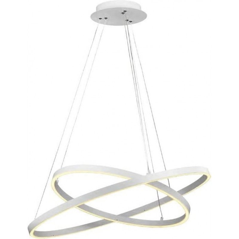 379,95 € Free Shipping | Hanging lamp Round Shape 60×40 cm. Living room, dining room and lobby. Modern Style. Aluminum. White Color