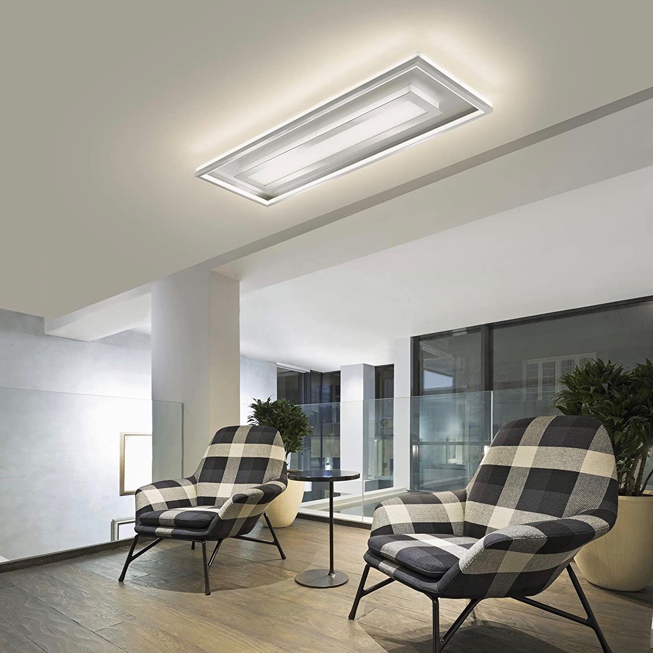557,95 € Бесплатная доставка | Внутренний потолочный светильник 62W 110×40 cm. Металл. Серый Цвет