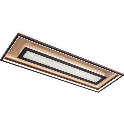 屋内シーリングライト 60W 長方形 形状 110×40 cm. リモコン リビングルーム, ベッドルーム そして ロビー. 金属. 褐色 カラー