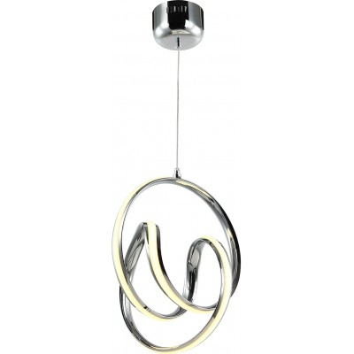 459,95 € Free Shipping | Hanging lamp 44W Round Shape 38×30 cm. Living room, dining room and bedroom. Metal casting. Plated chrome Color