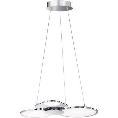 288,95 € Free Shipping | Hanging lamp 32W Round Shape 150×58 cm. Triple focus Living room, dining room and bedroom. Modern Style. Acrylic. Plated chrome Color