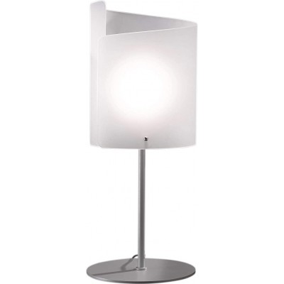 Lámpara de sobremesa 70W Forma Cilíndrica 62×26 cm. Comedor, dormitorio y vestíbulo. Estilo moderno. Metal y Vidrio. Color blanco