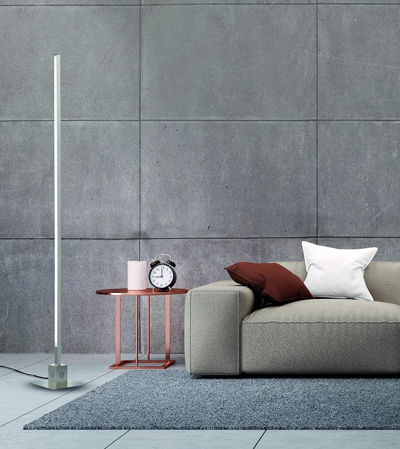 267,95 € Kostenloser Versand | Stehlampe 40W 144×18 cm. Metall. Nickel Farbe