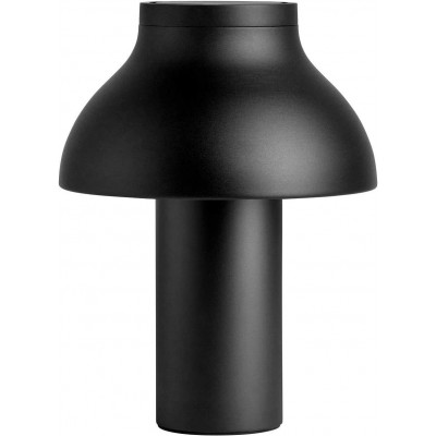 Lámpara de sobremesa Forma Redonda 33×25 cm. Salón, comedor y vestíbulo. Estilo clásico. Aluminio y Policarbonato. Color negro