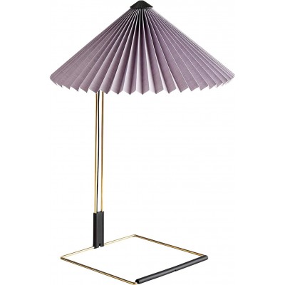 Lampada da tavolo Forma Conica 52×38 cm. LED Soggiorno, sala da pranzo e atrio. Stile moderno. Acciaio e Tessile. Colore rosa