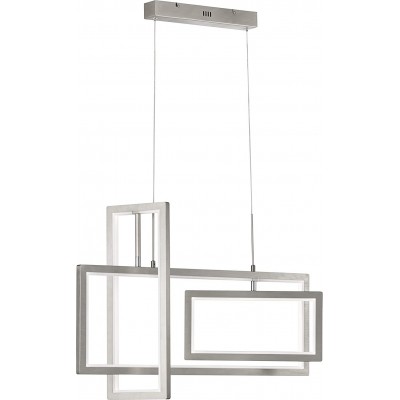 349,95 € Free Shipping | Hanging lamp 80W Rectangular Shape 150×80 cm. Living room, dining room and lobby. Modern Style. PMMA and Metal casting. Nickel Color