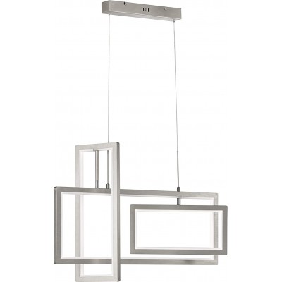 Lampada a sospensione 80W 150×80 cm. Pmma e metallo. Colore nichel