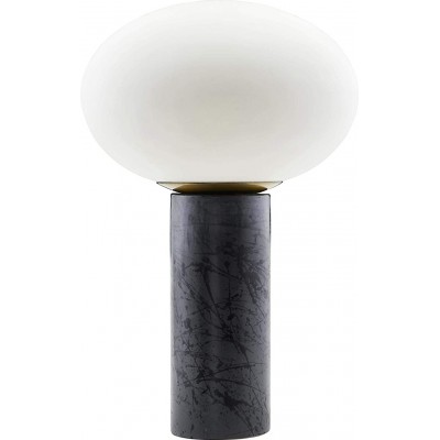 Lámpara de sobremesa 40W Forma Esférica 45×30 cm. Salón, comedor y dormitorio. Estilo moderno. Cerámica, Cristal y Latón. Color blanco