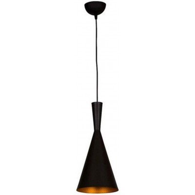 Lampada a sospensione 60W Forma Conica 150×20 cm. Soggiorno, sala da pranzo e atrio. Metallo. Colore nero