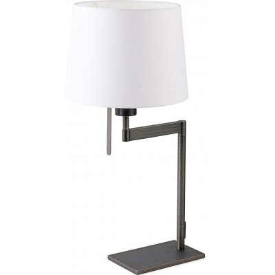 Lâmpada de mesa 15W Forma Cilíndrica 55×21 cm. Sala de estar, sala de jantar e quarto. Metais. Cor branco
