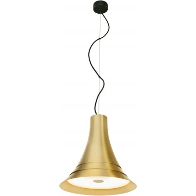 282,95 € Free Shipping | Hanging lamp 21W 2500K Very warm light. Conical Shape 35×35 cm. LED Living room, dining room and bedroom. Modern and cool Style. Acrylic and Aluminum. Golden Color
