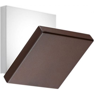 Indoor wall light 11W Square Shape 15×15 cm. Living room, dining room and bedroom. Modern Style. Metal casting. Brown Color