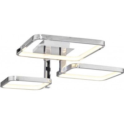 299,95 € Free Shipping | Ceiling lamp Square Shape 55×55 cm. LED Living room, dining room and bedroom. Acrylic and Metal casting. Plated chrome Color