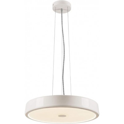 379,95 € Free Shipping | Hanging lamp 13W Round Shape 45×45 cm. Dining room, bedroom and lobby. Aluminum and Crystal. White Color