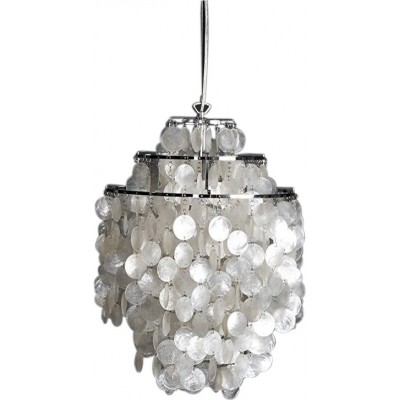 Lámpara colgante 60W Forma Esférica 64×40 cm. Salón, dormitorio y vestíbulo. Metal. Color blanco
